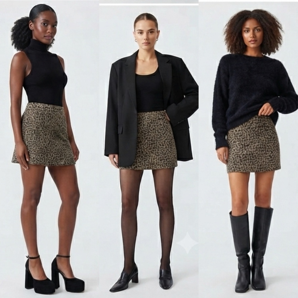 Faux Fur Cheetah Print Miniskirt